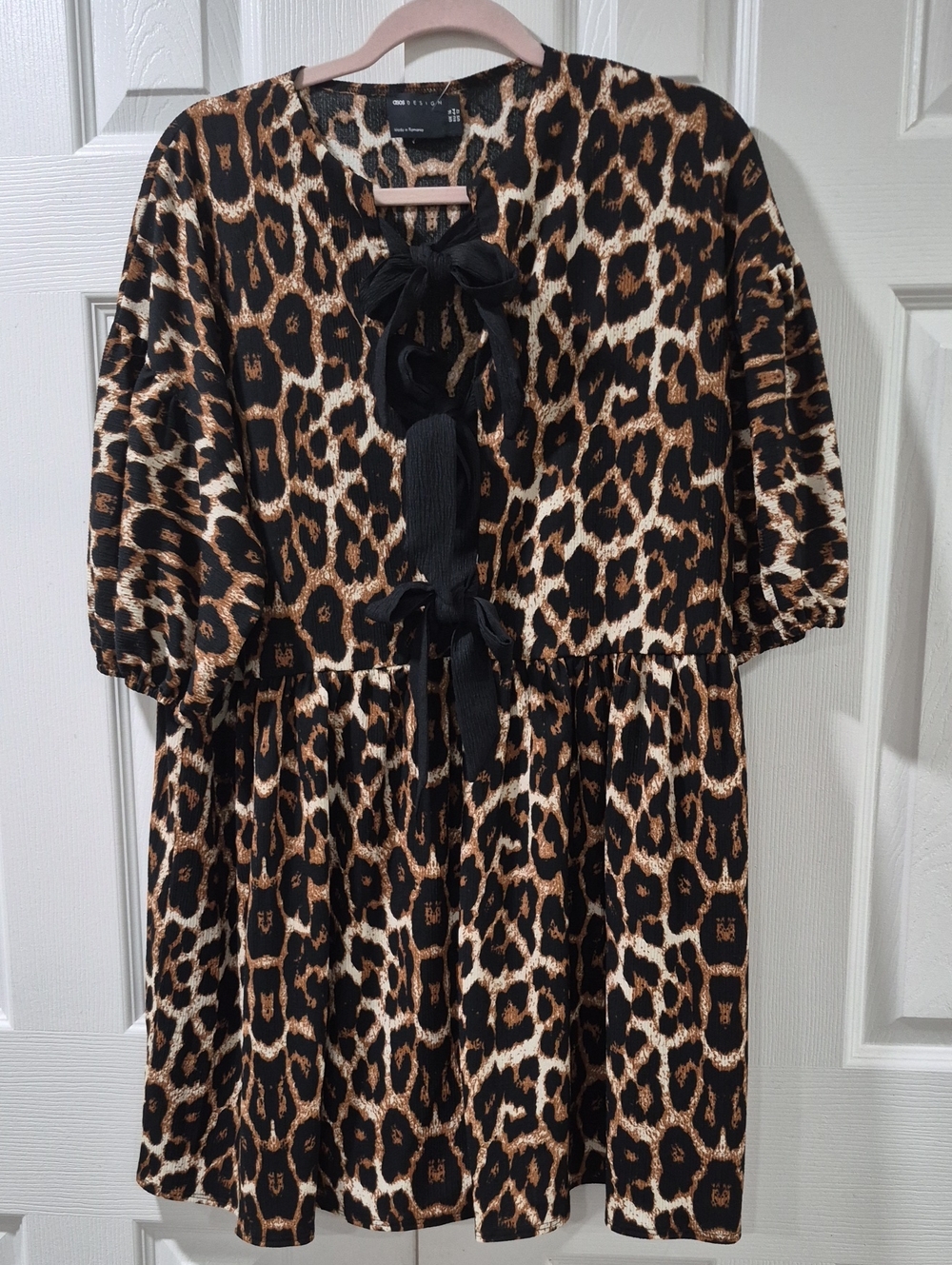 ASOS Design Leopard Print Dress - Black & Brown